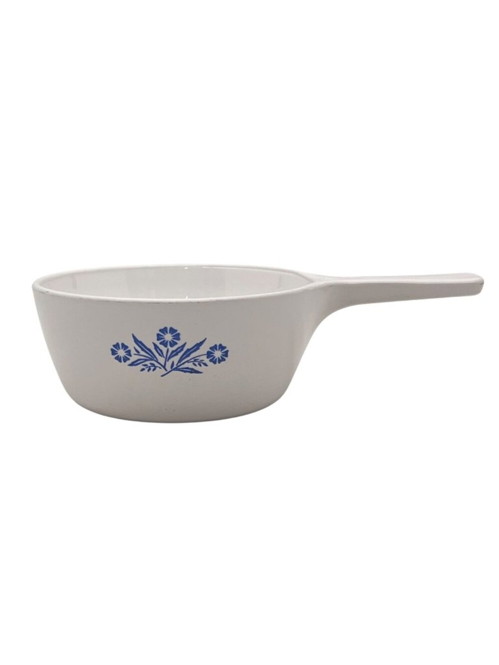 Vintage Corning Ware Blue Cornflower P-82-B 750ml Handle Skillet 6" White Dish